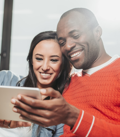 A delighted couple leveraging the EasyWedded platform to coordinate their wedding